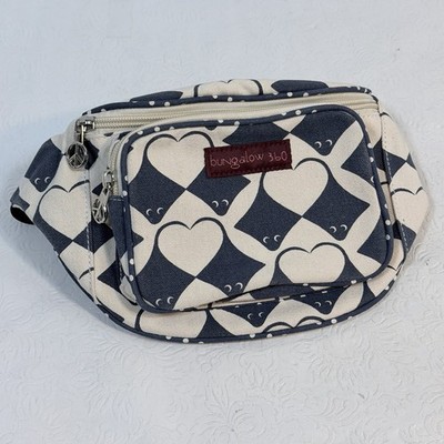 Bungalow 360 Blue Stingray Heart Canvas Fanny Pack Hip Waist Belt Bag Adjustable