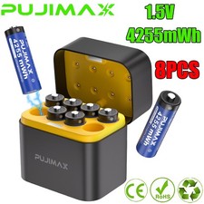 8PCS PUJIMAX 1.5V AA 4255mWh Lithium Battery Rechargeable with Fast Charger Box 2.62 per gallon