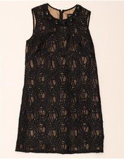 ADRIANNA PAPELL Womens Sleeveless A-Line Dress UK 14 Medium Black CH12