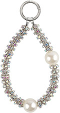 Rhinestones Phone Chain Aesthetic Keychain Wristlet Gems Pearls Beads Bag Charms