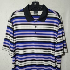 Nike Golf Polo Shirt Mens XL Multicolor Stripe Dri-FIT Performance Golf Stretch