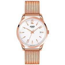 Image of Henry London Ladies Richmond White Rose Gold Watch RRP £125 Brand New and Boxed