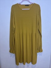 Ladies Mustard Yellow Fit And Flare Dress Size 22 - Nasty Gal 