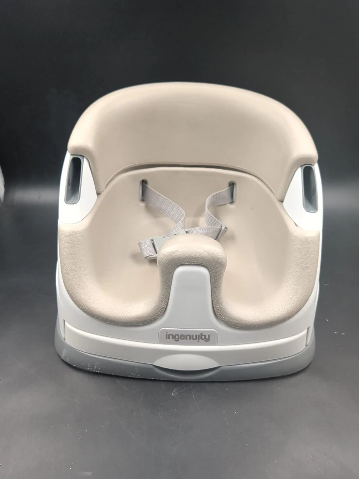 Baby Base 2-in-1 Booster Feeding and Floor Seat with Self-Storing Tray - Tan - Image 2 of 4