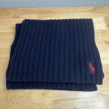 Polo Ralph Lauren Men's Navy Scarf Lambswool Blend 72 X 9