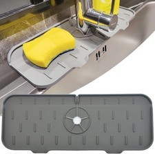 Kitchen Sink Splash Guard Silicone Faucet Mat for Kitchen Sink Grey Sink drain