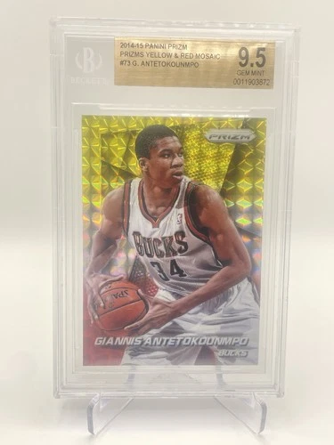 Giannis Antetokounmpo 2014-15 Panini Prizm Yellow Red Mosaic Prizm #73 - BGS 9.5