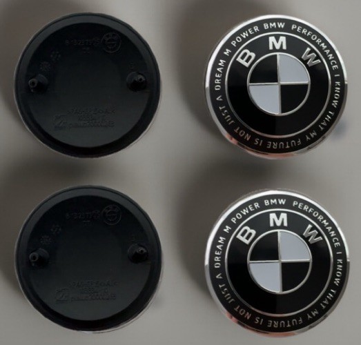 Logos BMW M Performance 82mm noir et blanc accessoires de remplacement capot