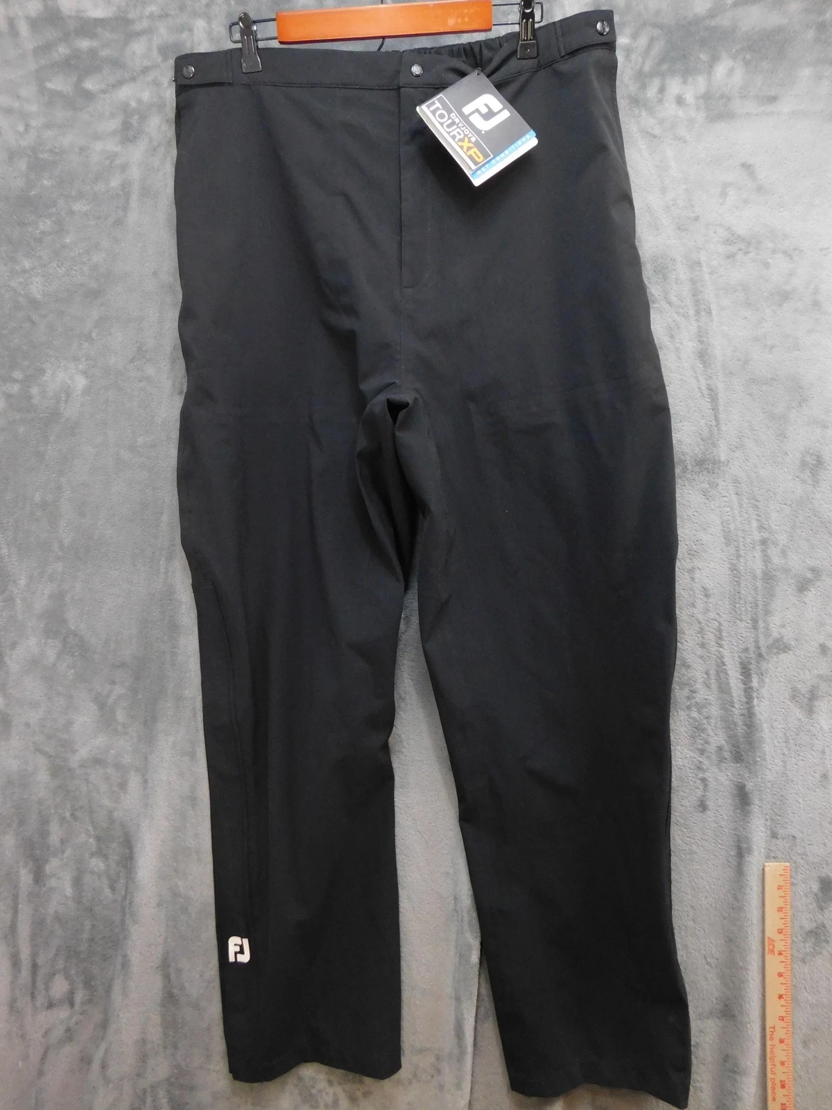 FootJoy Pants Mens 40x32 Black Tour XP Rain Pants Waterproof Breathable 2XL