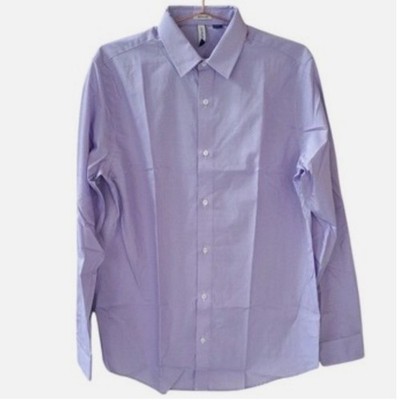 Artefact Mens Medium Tall Purple Geometric Button Down Shirt Wrinkle Resistant