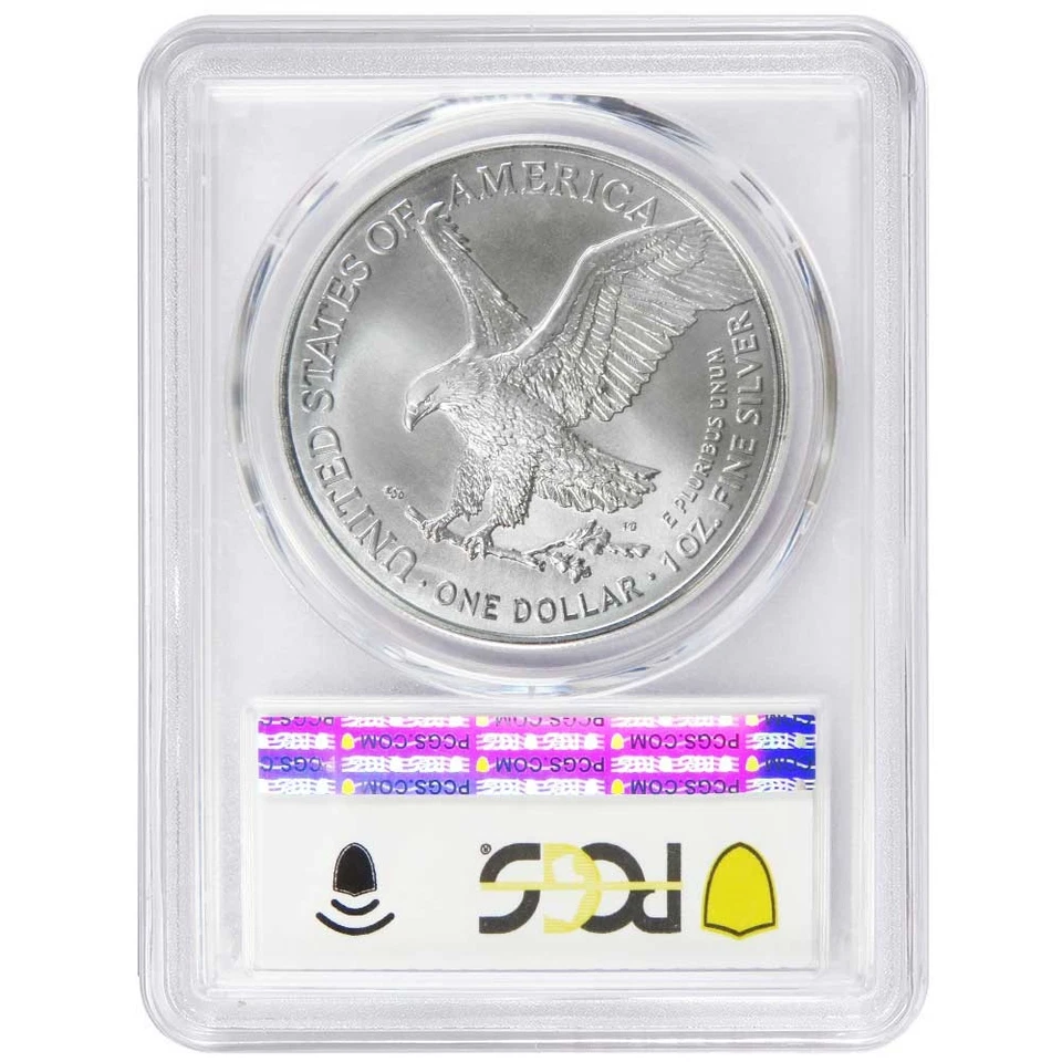2025 (P) $1 American Silver Eagle First Eagle Privy PCGS MS70 Blue Label - Image 2 of 3