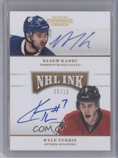 2013 Playoff Contenders NHL Ink Duals Gold 5/10 Kyle Turris Nazem Kadri Auto 0c3