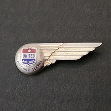 United Airlines Wing Pin Vintage Stewardess Robbins Sterling