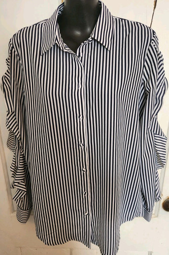 Camicia Banana Republic Dillon vestibilità classica semi trasparente taglia S blu bianco - Foto 1 di 7