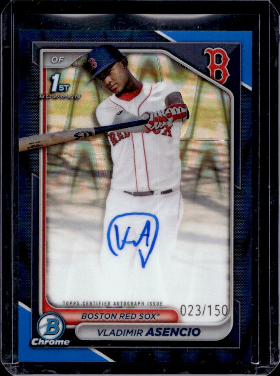 2024 Bowman Chrome Vladimir Asencio Auto Blue Raywave Refractor 1st #23/150