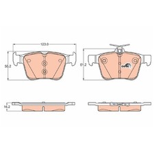 Satz Bremsbeläge Bremsklötze hinten für VW Tiguan AD1 BW2 Touran 5T1 | 244616