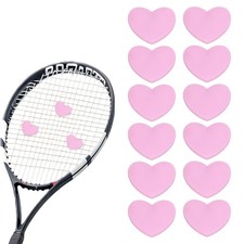 Tennis Dampener, Heart Silicone Tennis Racket Dampeners 12 Pcs Light Pink