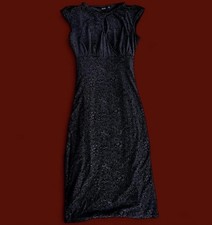 Burnout Velvet Dress Women Medium Black Keyhole Whimsigoth Y2K Lined Apt 9 Small