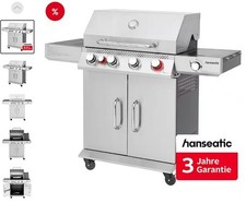 TOP-SOMMER-DEAL: Hanseatic 6-Brenner Profi-Gasgrill (19 kW Gesamtleistung)