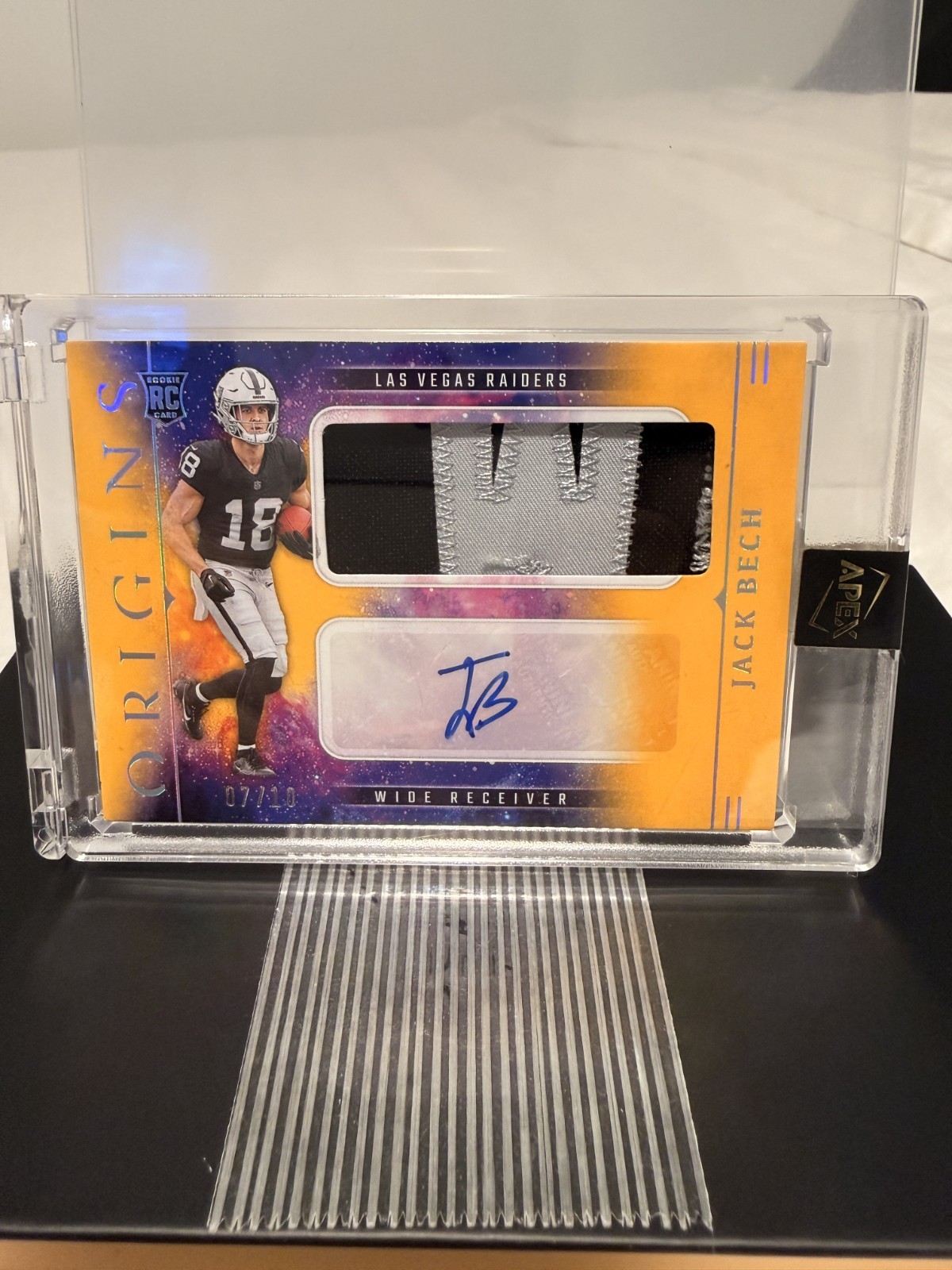2025 Panini Origins Jack Bech Rookie Patch Auto RPA /10 #RJJ-JBH Raiders RC view 1
