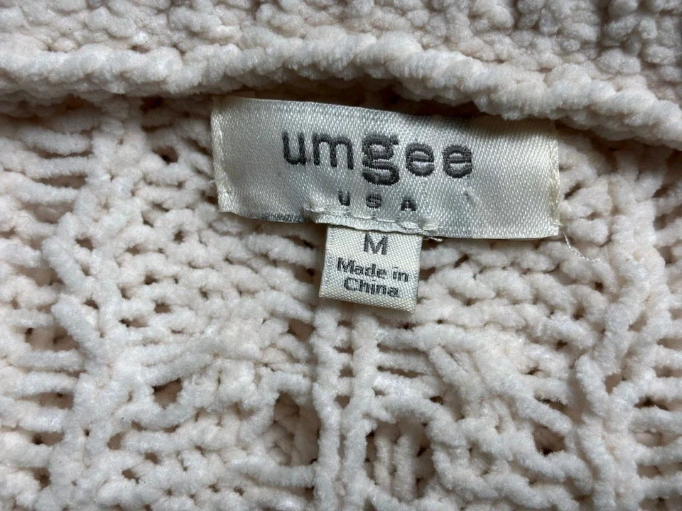 Suéter tejido cuello capucha Umgee para mujer talla M rosa pálido mangas largas pulóver  Foto 3 de 4