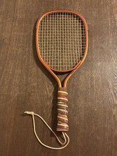 Vtg. 18.5" DP Leach Free Spirit Aluminum Racquetball Racquet w/ Leather Handle