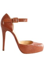 CHRISTIAN LOUBOUTIN TAN LIZARD PLATFORM PUMPS EU 39 UK 6 US 9