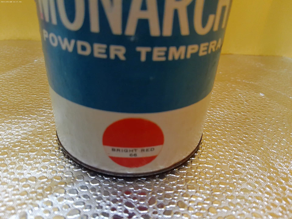 Monarch powder tempera Bright Red 66 saled can NOS vintage Weber Costello 1 lb - Image 2 of 4