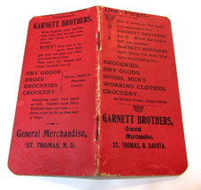 Antique 1902 Garnett Brothers General Merchandise St Thomas North Dakota Booklet