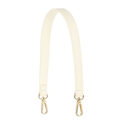 48 cm leather bag strap with gold buckles, beige