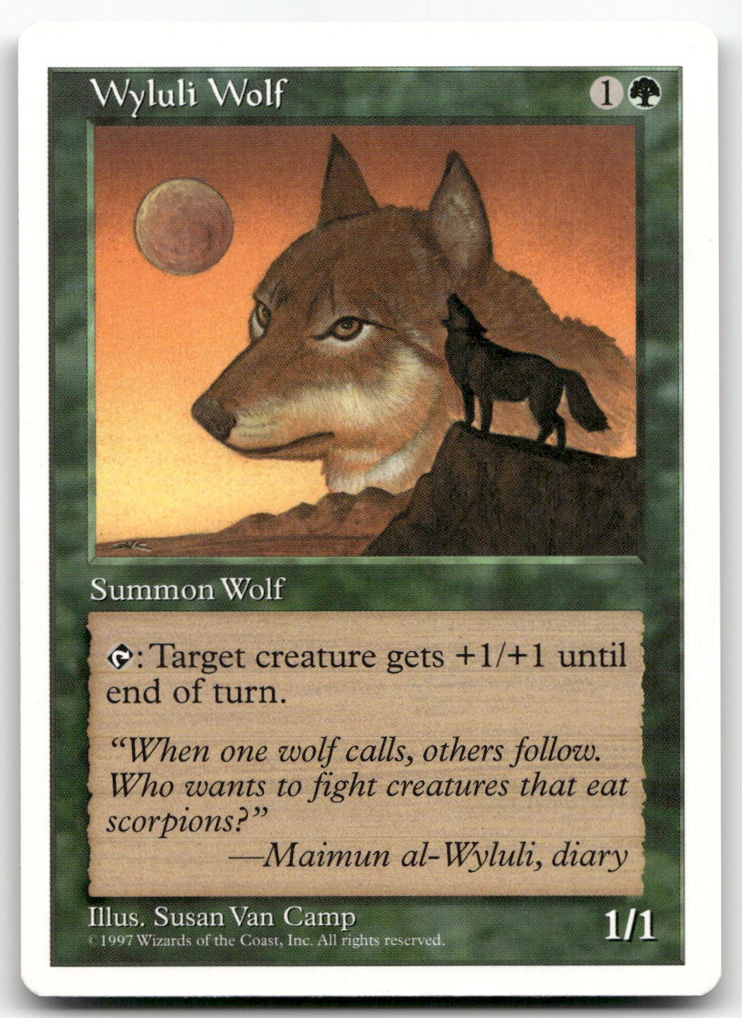 Wyluli Wolf Rare Fifth Edition Magic: The Gathering Lightly Played