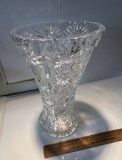American Brilliant Period Cut Glass Vase with Pinwheel and Hobstar Pattern, 7"W x 6.5"H — listing 4