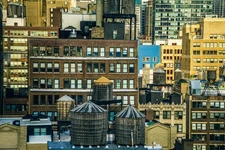 New York City NYC Manhattan Rooftops Skyline Photo Laminated Poster 36x24