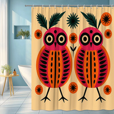 Colorful Owl Shower Curtain for Kids Bathroom, Fun and Cute Design