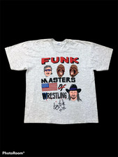 1990s FUNK MASTERS OF WRESTLING TERRY FUNK FMW WWF SHIRT SIGNED LIMITED EDITION
