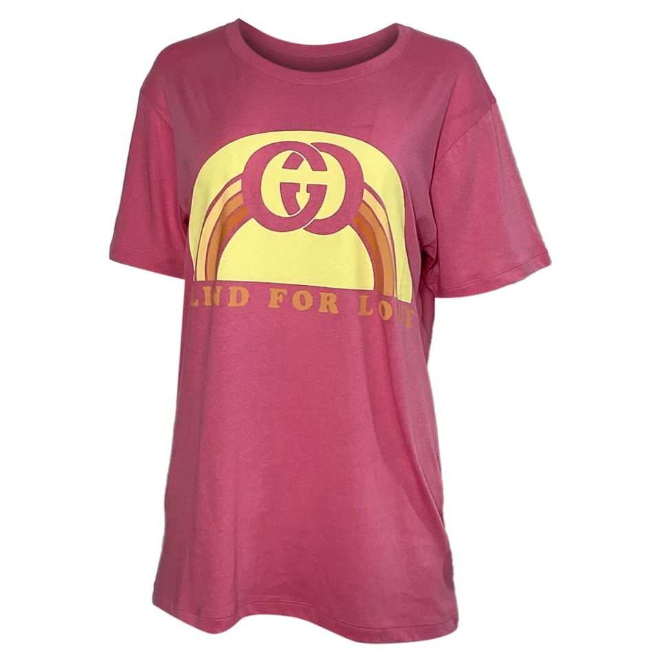 Gucci Blind For Love Printed T-Shirt In Cotton Women Pink Size 40