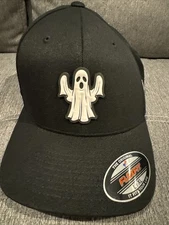 NWOT Branded Bills Black GHOST SPOOKY SEASON Hat SIZE: L/XL HALLOWEEN FLEXFIT 👻