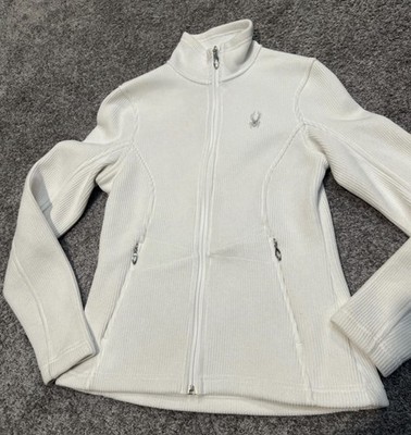 Spyder Core Sweater Womens Small Ski Snowboard Performance White Zip Up