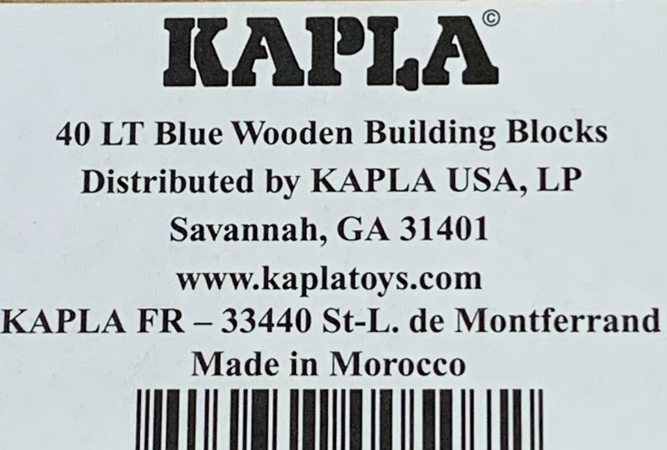 Juego de tablones de bloques de construcción de madera azul KAPLA 40 piezas en caja de madera con cubierta deslizante Foto 4 de 4