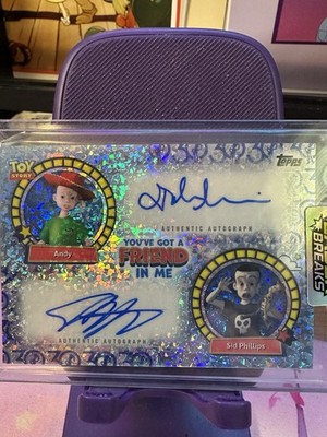 Topps 30 Years of Toy Story Dual Auto John Morris - Andy Erik Von Detten Sid /30