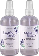 Essential Oil Air Freshener Spray - Odor Eliminator - 2 Pack - 8 Ounce (Lavender