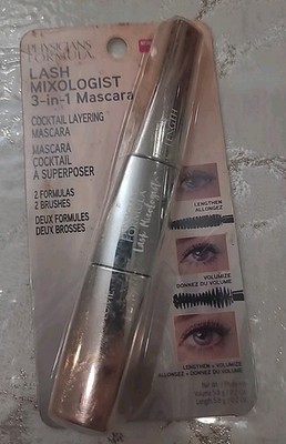 Physicians Formula Lash Mixologist 3-in-1 Mascara Black 2 Formulas 2 Brushes New