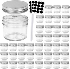 40 Pack 4 Oz Clear Glass Canning Jars with Lids,Small Maosn Jars 120Ml round C