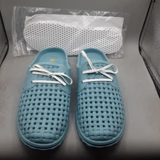 Barbara King Sole Steppers Clog Women's Large (9-10) Teal Gardening. A129