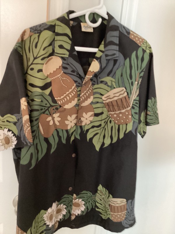 Vintage Royal Creations Hawaiian Shirt Green Floral Made in Hawaii Mens XL