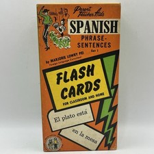Spanish Flash Cards Parent Teacher Aids Phrase-Sentences Set 1 Vintage 1959