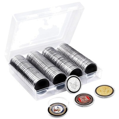 Coin Holder Set 100pcs, Silver Eagle & JFK Half Dollar;