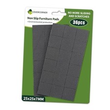 Non Slip Furniture Pads 36 PCS 1'' Square - Anti Slip Square 1 inch 36PACK