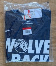 Minnesota Timberwolves Wolves Back 2025 Playoff T-Shirt - Nike - Navy Large (L)