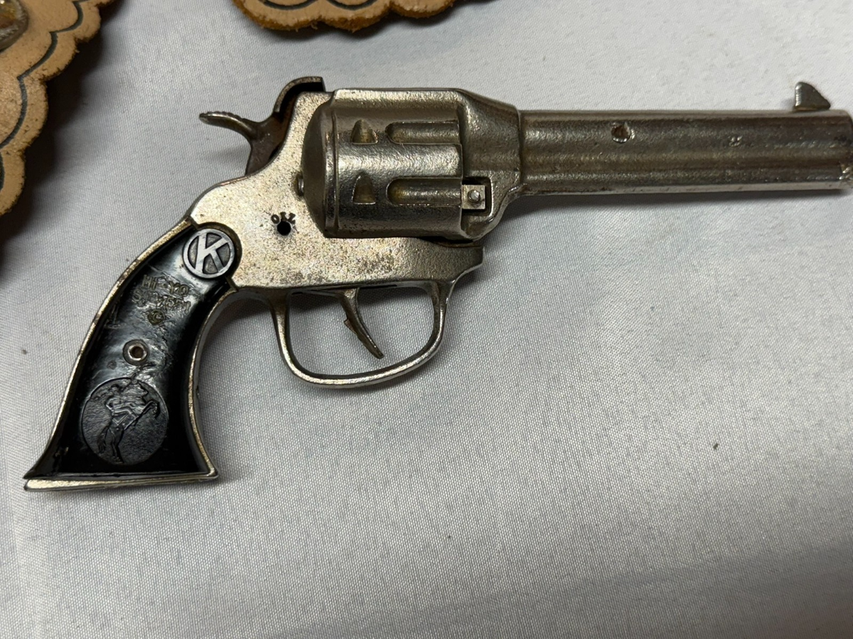 Lone Ranger Hi-Yo Silver Cap Toy Gun with Vintage Holster 1940's